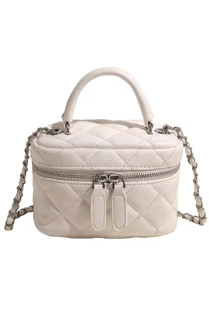 Quilted top handle purse