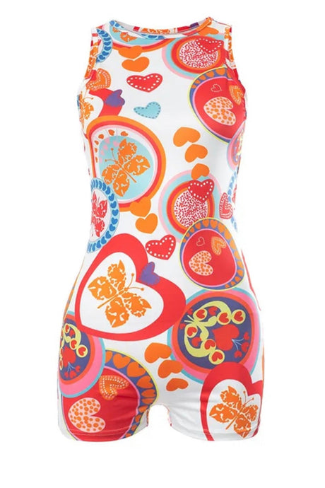 Backed heart romper