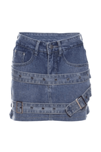 Load image into Gallery viewer, Looped denim skirt