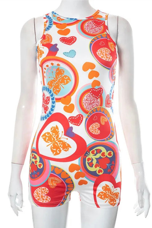 Backed heart romper