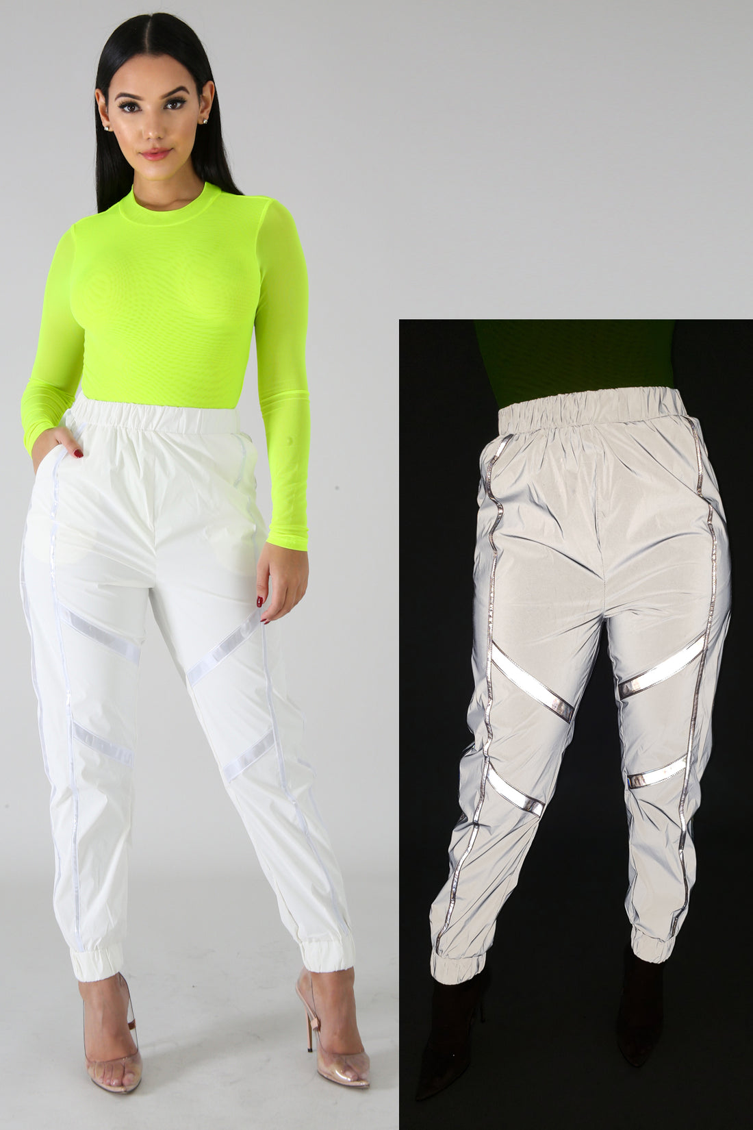 Caution pants white