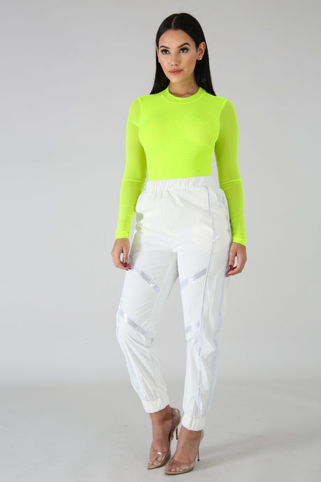 Caution pants white