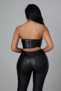 Leather chic crop
