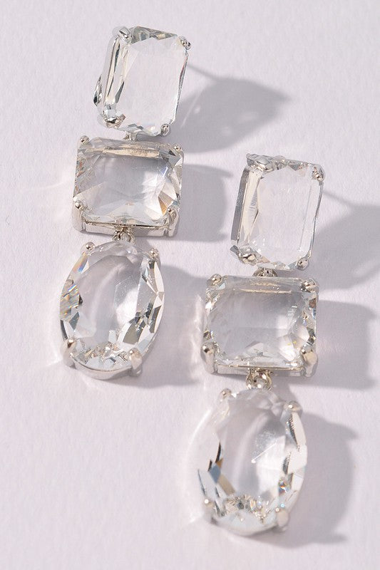 Diamond drops earrings